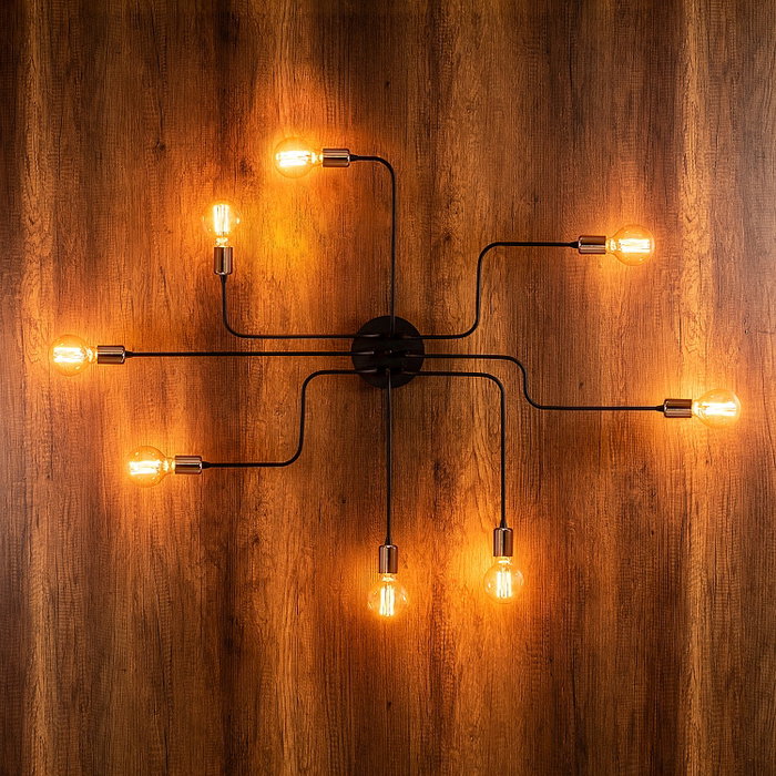 Opviq Truva - N-701 Lámpara de Pared de Hierro Negro y Bronce